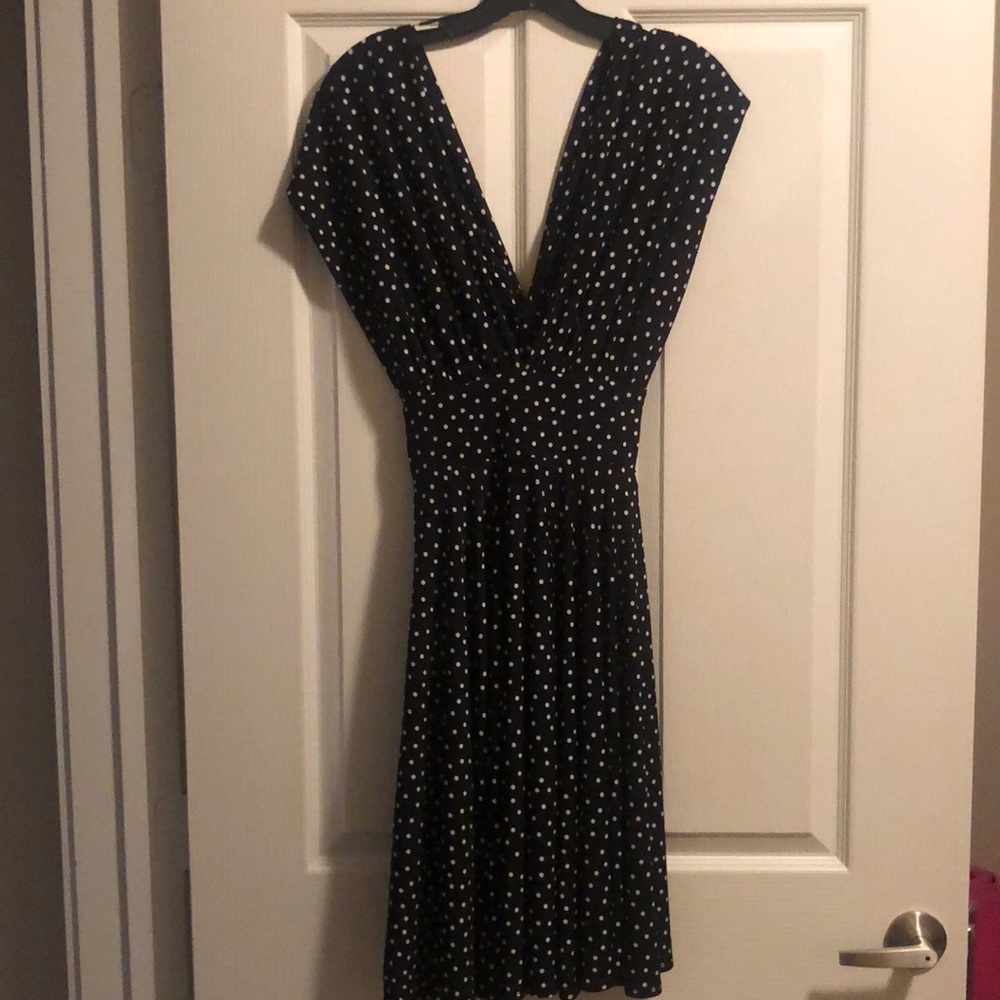 WHBM black & white adjustable back dress, size 6